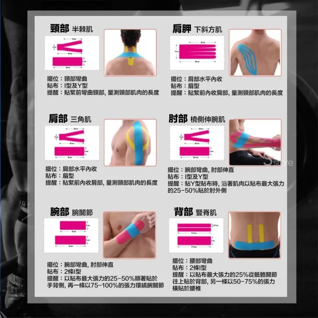 【S-SportPlus+】肌肉貼布 5mx5cm盒裝6入組 肌貼繃帶(運動貼布/貼布/彈性貼布)