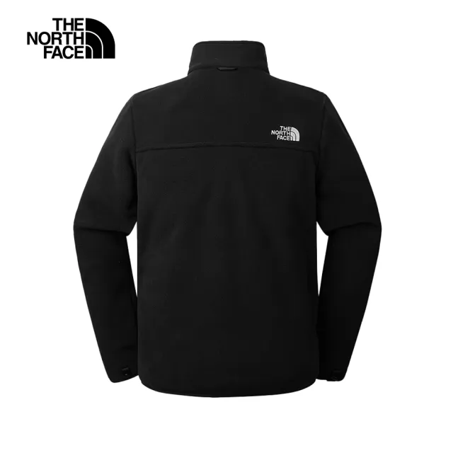 【The North Face 官方旗艦】北面男款黑色舒適保暖立領抓絨外套｜83O9JK3