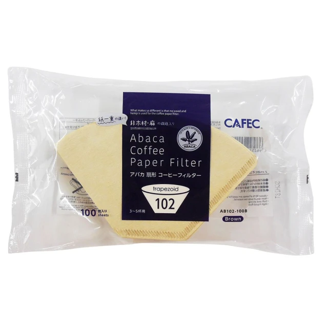 【CAFEC】日本三洋產業CAFEC ABACA 麻纖維梯形咖啡濾紙 3-5杯份/100張/棕色(AB102-100B)