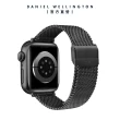 【Daniel Wellington】DW 錶帶 Apple Watch 20mm智慧手錶磨砂金屬錶帶-曜夜黑/極光銀(42-45mm、Ultra適用)