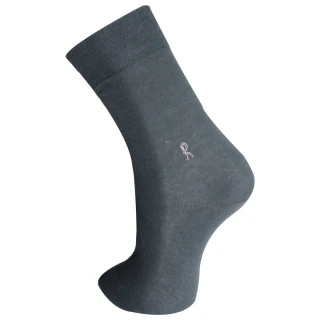 【Roberta di Camerino 諾貝達】10雙組 素色面刺繡精梳棉紳士襪 西裝襪(白色、黑色、深灰色、灰色、丈青色)