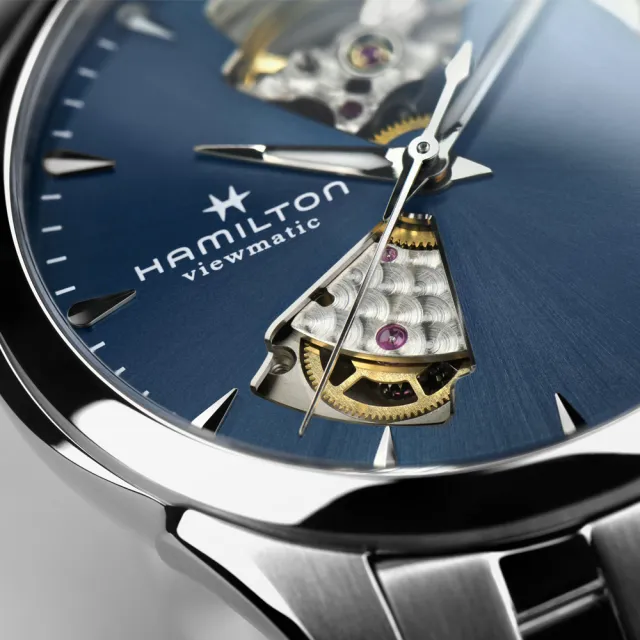 【HAMILTON 漢米爾頓旗艦館】爵士大師系列Open Heart鏤空腕錶42mm(自動上鍊 中性 精鋼錶帶  H32215141)