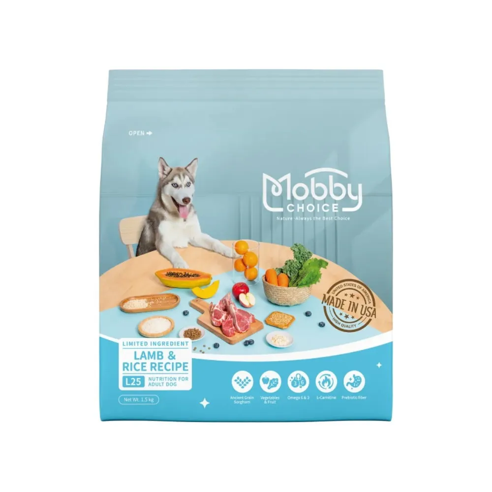 【Mobby 莫比】L25羊肉米成犬食譜 1.5kg*2包組(狗糧、狗飼料、犬糧)