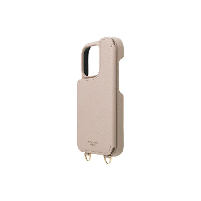 【Gramas】iPhone 15 Pro 6.1吋 Mou 背掀式吊繩皮革手機殼(玫瑰)