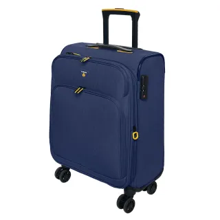 【LAMADA】19吋 限量款輕量都會系列布面登機箱/旅行箱/行李箱/布箱(藍)