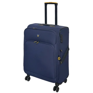 【LAMADA】24吋 限量款輕量都會系列布面旅行箱/行李箱/布箱(藍)