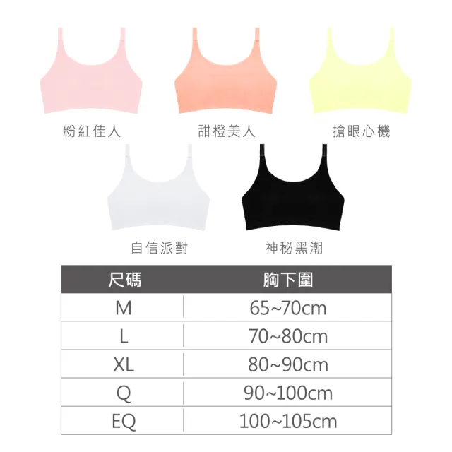 【Clany 可蘭霓】2件組 無鋼圈吸排M-2XL內衣 加大尺碼.背心.小可愛.睡眠無感內衣(台灣製.顏色隨機出貨)