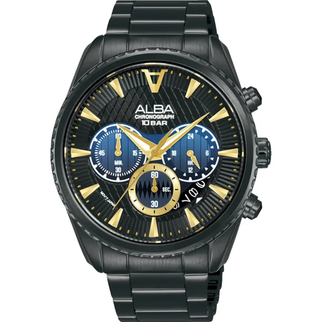 【ALBA】雅柏 東京印象三眼計時手錶-43mm(AT3J09X1/VD53-X394SD)