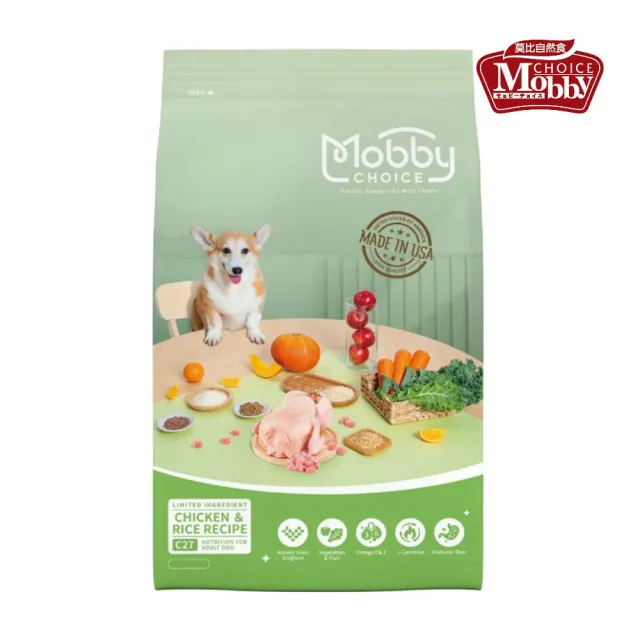 【Mobby 莫比】C27雞肉米成犬食譜 7.5kg（1.5kg*5包出貨）(狗糧、狗飼料、犬糧)