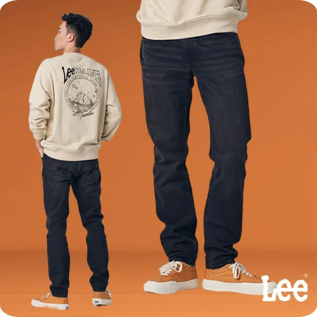 【Lee】男裝 牛仔褲 / 731 中腰舒適小直筒 黑色洗水(LB317079663)