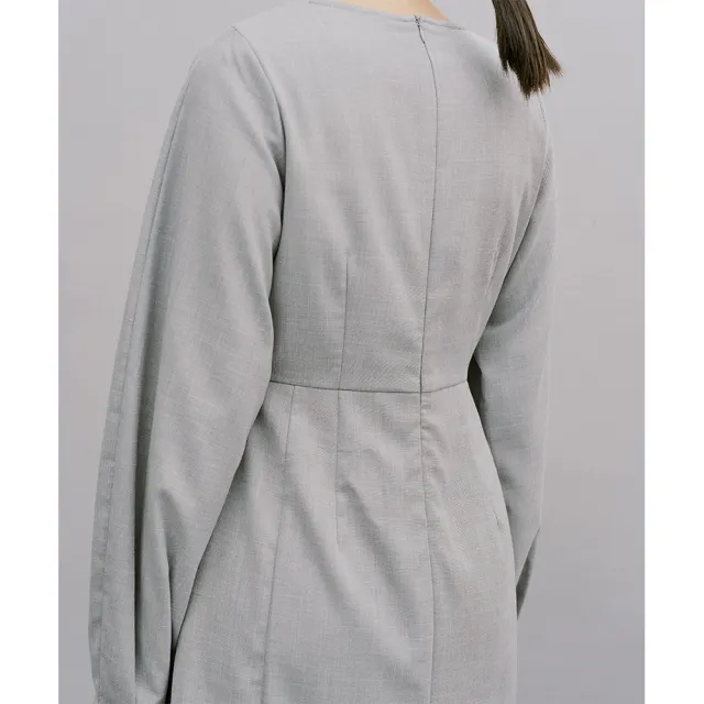 【plain-me】SAAKO 剪裁蓬袖洋裝 SAA5003-231(女款 共1色 長袖裙裝 休閒洋裝)