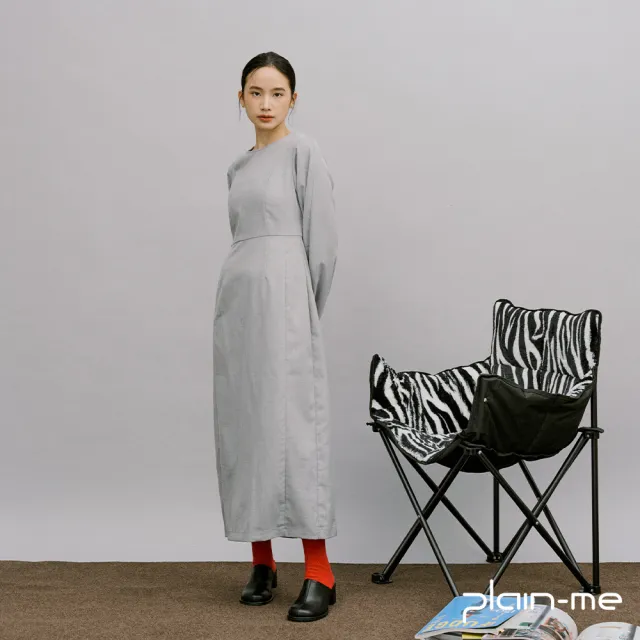 【plain-me】SAAKO 剪裁蓬袖洋裝 SAA5003-231(女款 共1色 長袖裙裝 休閒洋裝)