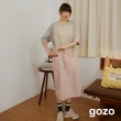 【gozo】大口袋拼接配色長洋裝(兩色)