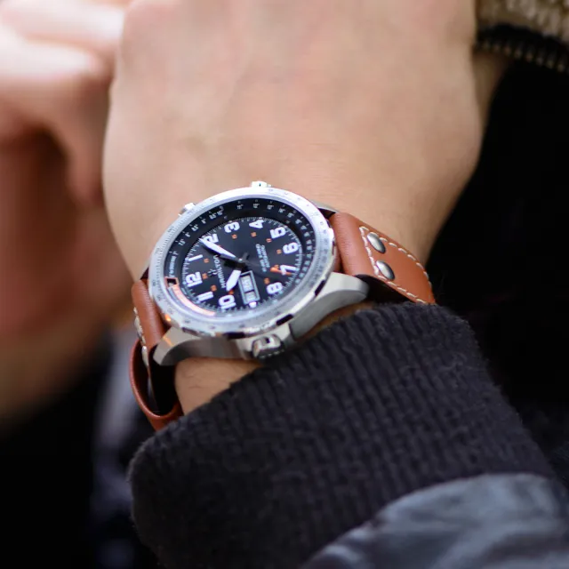 【HAMILTON 漢米爾頓旗艦館】卡其航空系列 X-Wind腕錶45mm(自動上鍊 中性 皮革錶帶 H77755533)