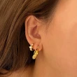 【CReAM】Dinah銀鍍14K金色迷你珍珠鑽飾圓圈女耳環(新年 過年 送禮 禮物)