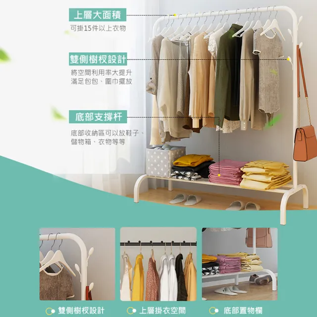 【VENCEDOR】110公分 落地掛衣架-單-防滑珠(鐵架/收納/櫃子/電器櫃/層架)