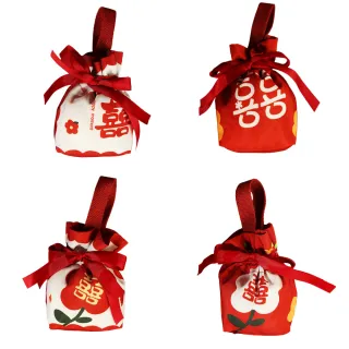 【MWD】3入 紅囍喜糖袋 中式喜糖袋 WD0896(糖果袋 喜糖布袋 糖果包裝袋 婚禮小物)