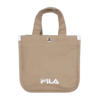 【FILA】Bag 帆布包 手提 肩背 斜背 運動 休閒 輕便 兩側口袋 背帶可拆 奶茶(BMV-7014-KK)