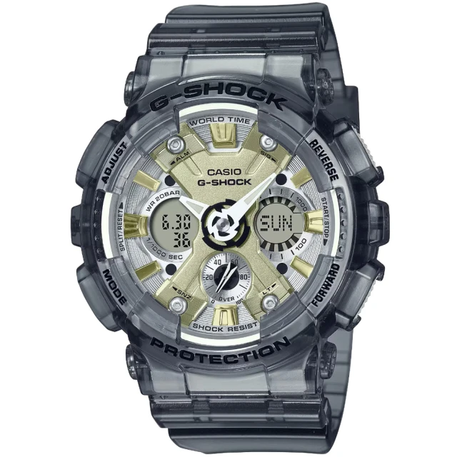 CASIO 卡西歐 卡西歐G-SHOCK WOMAN 雙顯電子錶-果凍灰(GMA-S120GS-8A 台灣公司貨)