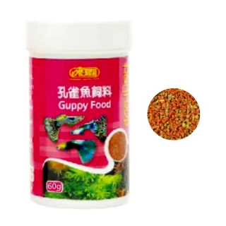 【ISTA 伊士達】孔雀魚飼料 60g 細顆粒/燈科魚/球魚/小型魚/浮上性(豐富維生素B群/雙色雙成份 I338)