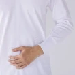 【Gunze 郡是】日本製 抗菌防臭加工 100%純棉 男士 圓領 長袖內衣 衛生衣-白色(舒適親膚)
