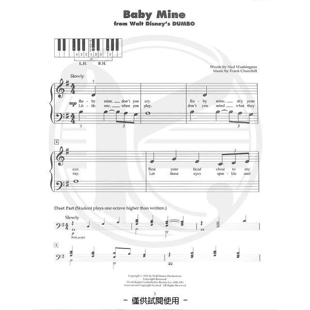 【Kaiyi Music 凱翊音樂】五指鋼琴樂譜：迪士尼經典電影選曲