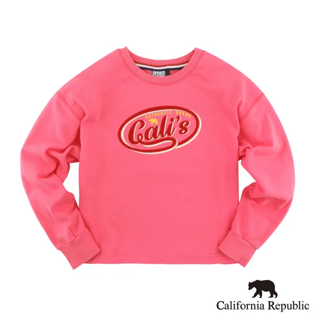 【California Republic】手寫線條 落肩圓領棉TEE(女版)