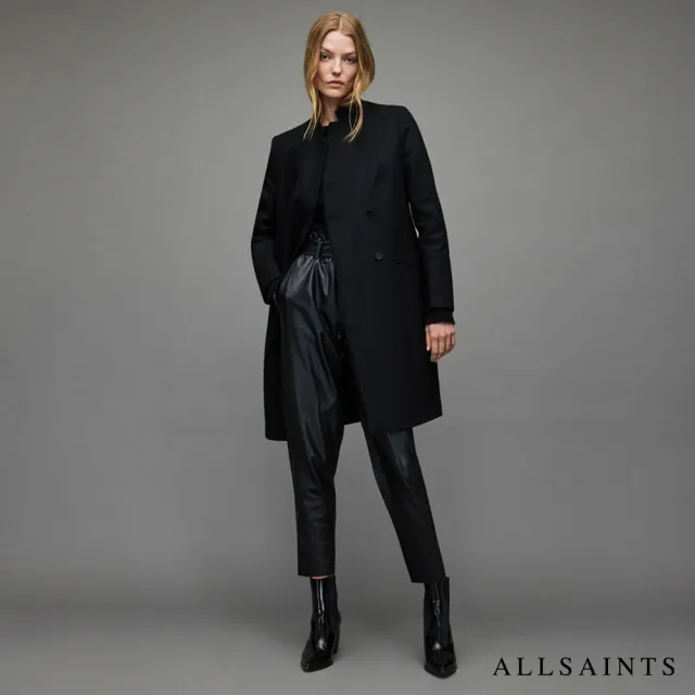 【ALLSAINTS】SIDNEY 羊毛混紡單排扣中長版羊毛大衣 WO189V(常規版型)