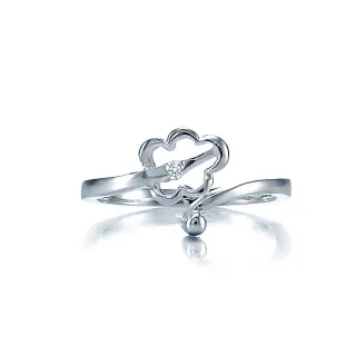 【Woogie武吉珠寶】武吉珠寶設計師天然真鑽純銀幸運草戒指(2分天然真鑽)