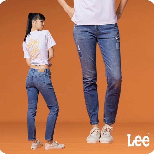 Lee 女裝 牛仔褲 / 433 高腰修身窄管 淺藍洗水 / 101+ 系列(LB317107955)