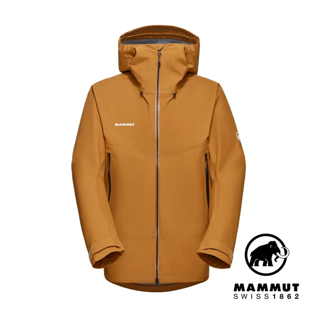 【Mammut 長毛象】Crater HS Hooded Jacket Men GTX防水防風連帽外套 獵豹褐 男款 #1010-27700