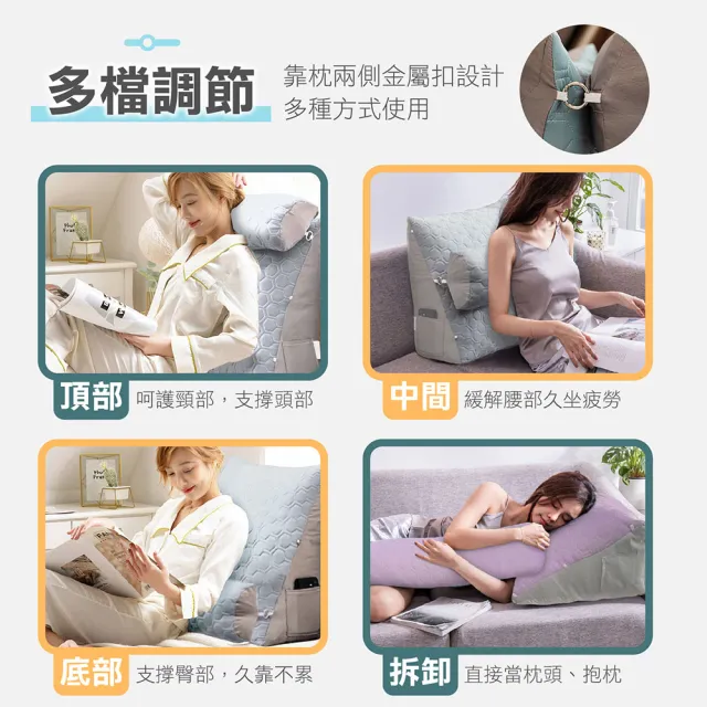 【Jo Go Wu】冰絲涼感靠枕-大款60*50*20(乳膠靠枕/靠背/床頭靠腰枕/抱枕/抬腿枕/追劇/頸枕/交換禮物)