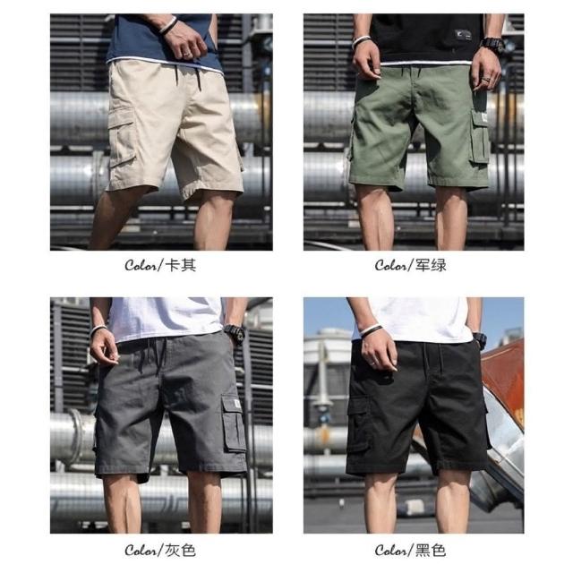 【JP服飾】M-8XL大尺碼工作短褲男 素色工裝短褲 男生短褲 美式短褲(工裝短褲 男生短褲 9022)
