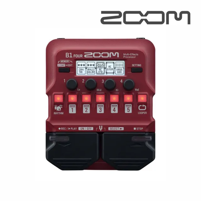 【ZOOM】B1 Four 電貝斯 綜合效果器(原廠公司貨 商品保固有保障)