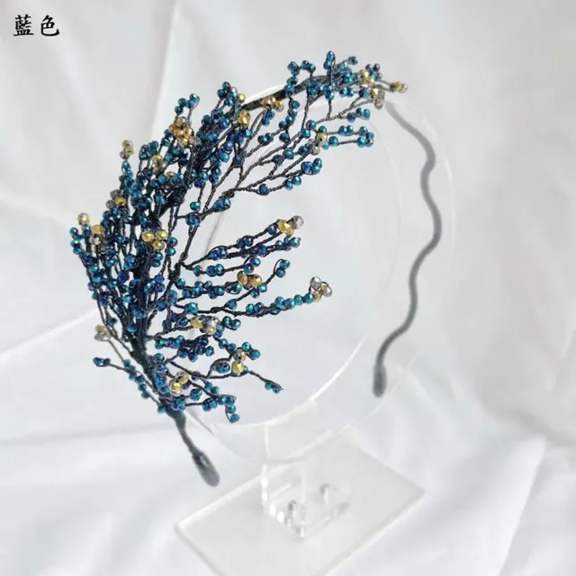 【巴黎精品】現貨+預購 髮箍水晶髮飾(手編網狀串珠鏤空女飾品2色a1da9)