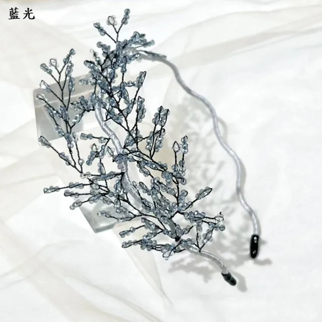 【巴黎精品】現貨+預購 髮箍水晶髮飾(手工串珠網狀樹葉女飾品2色a1da8)
