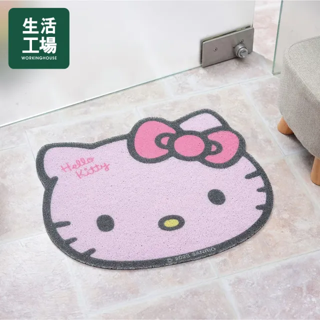 【生活工場】HelloKitty造型刮泥絲圈地墊(50x57cm)