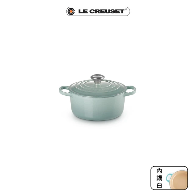 Le CreusetLe Creuset 典藏琺瑯鑄鐵鍋圓鍋16cm(海洋之花-鋼頭-內鍋白)