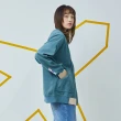 【gozo】羅紋配色刷毛擴型拉鍊外套(深藍)