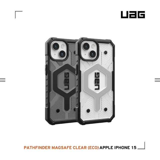 【UAG】iPhone 15 磁吸式耐衝擊保護殼-透明(吊繩殼 支援MagSafe功能)
