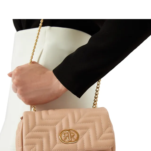 【Cerruti 1881】義大利原裝進口 頂級小牛皮肩背包 CEBA05968M(粉膚色)