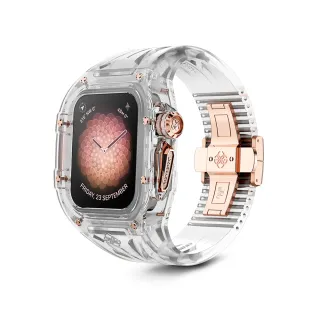【Golden Concept】Apple Watch 45mm 保護殼 透明錶殼/透明矽膠錶帶(RSTR45-CR)