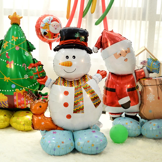 4D立體聖誕節氣球裝飾1入-三款任選(聖誕節佈置 聖誕老人 雪人 聖誕樹 氣球 佈置)