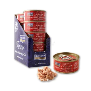 【FISH4CATS 海洋之星】鮪魚明蝦貓罐 70G*10罐/盒(貓罐/全齡貓/副食罐/貓湯罐)