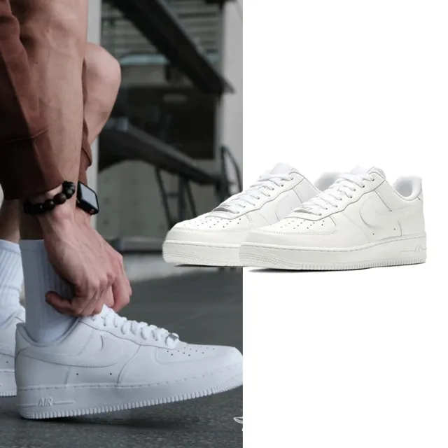 【NIKE 耐吉】Nike Air Force 1 全白 鐵牌  白Force 男鞋(CW2288-111)