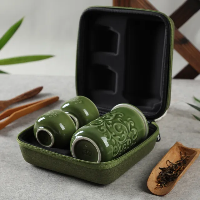 【乾唐軒】繁華盛世陶瓷泡茶器(一壺+二杯 / 4色 / 交換禮物)