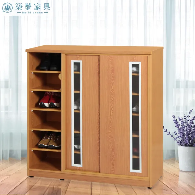 【Build dream 築夢家具】3.6尺 防水塑鋼 左半開放 滑門鞋櫃