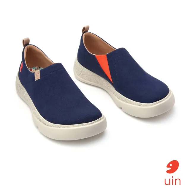 【uin】西班牙原創設計 男鞋 海洋藍素色休閒鞋M1710598(素色)