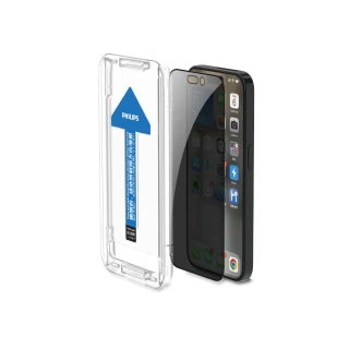 【Philips 飛利浦】iPhone 15系列 鋼化玻璃保護貼-秒貼版-兩片超值組(防窺視)