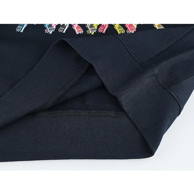 【Paul Smith】PAUL SMITH簽名小LOGO有機棉質骷髏圖圓領長袖T恤(男款/海軍藍)